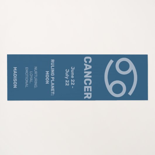 名前をカスタムする/文字および色〔占星術の〕十二宮図徴候がん ヨガマット (裏面(横))