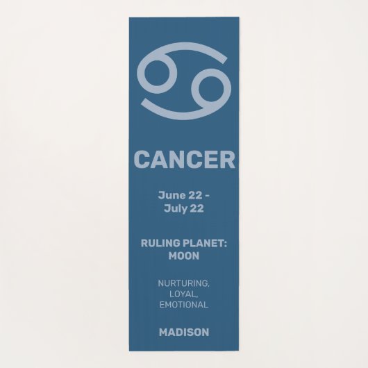 名前をカスタムする/文字および色〔占星術の〕十二宮図徴候がん ヨガマット (裏面)