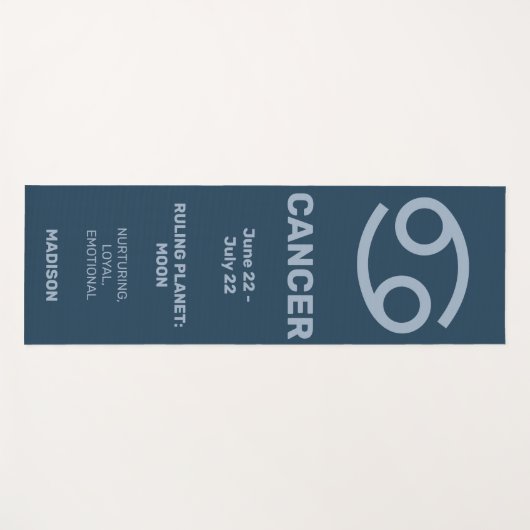 名前をカスタムする/文字および色〔占星術の〕十二宮図徴候がん ヨガマット (正面(横))