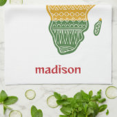 名前をカスタムする&文字アフリカ キッチンタオル (折り畳み)