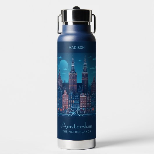 名前をカスタムする/文字アムステルダム ウォーターボトル (正面)
