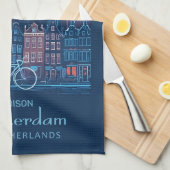 名前をカスタムする/文字アムステルダム キッチンタオル (四つ折り)