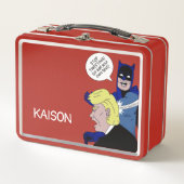 名前をカスタムする&文字アンチトランプスラップおもしろいレトロ メタルランチボックス (正面)
