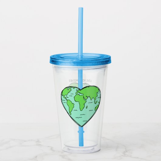 名前をカスタムする&文字アースラブタンブラー アクリルタンブラー (正面)