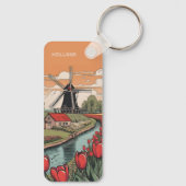 名前をカスタムする&文字オランダウィンドミル キーホルダー (裏面)