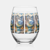 名前をカスタムする&文字カナダ旅行ポスター ステムなしワイングラス (裏面)