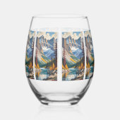 名前をカスタムする&文字カナダ旅行ポスター ステムなしワイングラス (右)