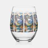 名前をカスタムする&文字カナダ旅行ポスター ステムなしワイングラス (左)