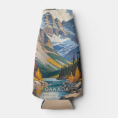 名前をカスタムする&文字カナダ旅行ポスター ボトルクーラー (正面)