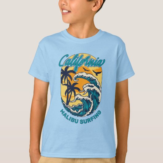 名前をカスタムする/文字カリフォルニアサーフィン Tシャツ (正面)