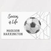 名前をカスタムする&文字サッカーゴール ラベル (デザイン1)