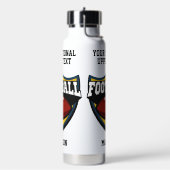 名前をカスタムする&文字サッカーロゴ ウォーターボトル (左面)