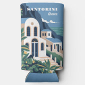 名前をカスタムする&文字サントリーニギリシャ スリム缶クーラー (裏面)