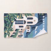 名前をカスタムする&文字サントリーニギリシャ ハンドタオル (ハンドタオル)