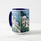 名前をカスタムする&文字サントリーニギリシャ マグカップ (正面左)