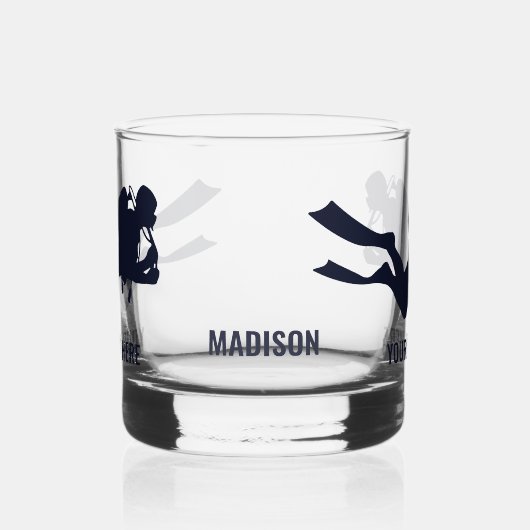 名前をカスタムする&文字スキューバダイビング ウイスキーグラス (左)