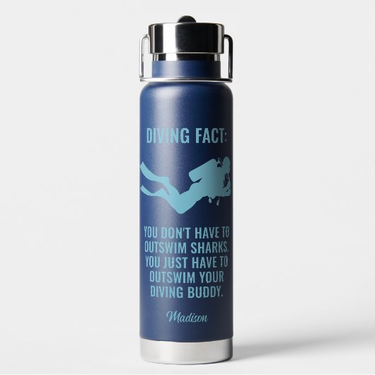 名前をカスタムする&文字スキューバダイビング ウォーターボトル (背面)