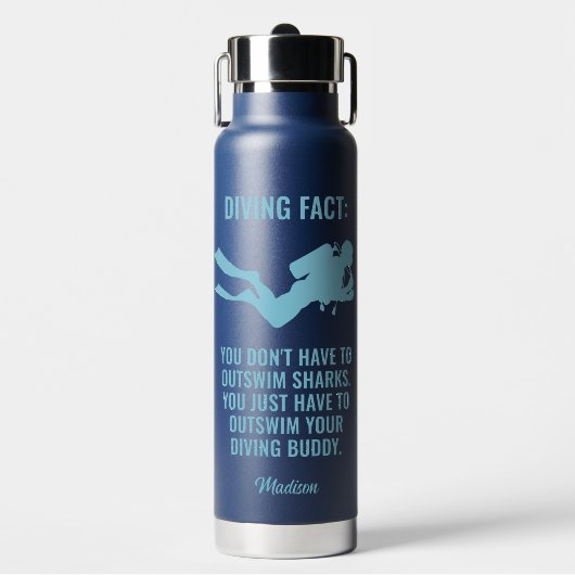 名前をカスタムする&文字スキューバダイビング ウォーターボトル (正面)