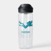 名前をカスタムする&文字スキューバダイビング ウォーターボトル (背面)