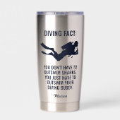 名前をカスタムする&文字スキューバダイビング 保温保冷タンブラー (背面)