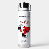 名前をカスタムする&文字スケートで滑るサンタ ウォーターボトル (背面)