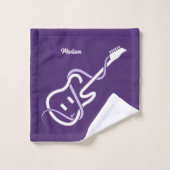 名前をカスタムする&文字スタイライズドギター バスタオルセット (ウォッシュタオル)
