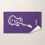 名前をカスタムする&文字スタイライズドギター バスタオルセット (ハンドタオル)