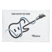 名前をカスタムする&文字スタイライズドギター 枕カバー (裏面)