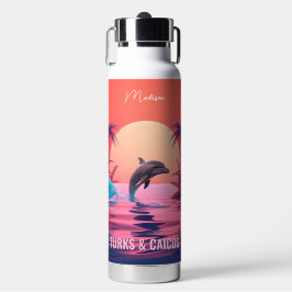 名前をカスタムする&文字タークスアンドカイコスドルフィン ウォーターボトル