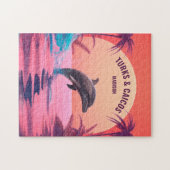 名前をカスタムする&文字タークスアンドカイコスドルフィン ジグソーパズル (横)