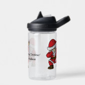 名前をカスタムする&文字ダビング踊りサンタ ウォーターボトル (左面)