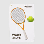 名前をカスタムする&文字テニス ゴルフタオル (正面)