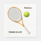 名前をカスタムする&文字テニス スタンダードランチョンナプキン (正面)