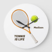 名前をカスタムする&文字テニス ラージ壁時計 (正面)