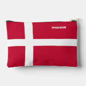 名前をカスタムする&文字デンマーク国旗 アクセサリーポーチ (裏面)