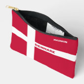 名前をカスタムする&文字デンマーク国旗 アクセサリーポーチ (見開き)
