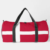 名前をカスタムする&文字デンマーク国旗 ダッフルバッグ (裏面)