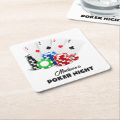 名前をカスタムする&文字トランプのポーカー/カジノ スクエアペーパーコースター (アングル)