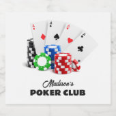 名前をカスタムする&文字トランプのポーカー/カジノ ビールラベル (シングルラベル)