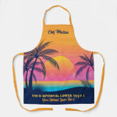 名前をカスタムする&文字トロピカルアイランドサンセット エプロン (正面)