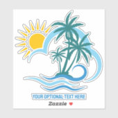 名前をカスタムする&文字トロピカルアイランド シール (シート)