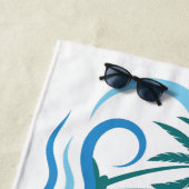 名前をカスタムする&文字トロピカルアイランド ビーチタオル (インサイチュ)