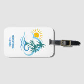 名前をカスタムする&文字トロピカルアイランド ラゲッジタグ (正面横)