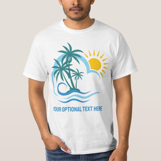 名前をカスタムする&文字トロピカルアイランド Tシャツ (正面)