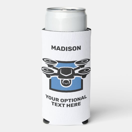 名前をカスタムする&文字ドローン スリム缶クーラー (Seltzer正面)