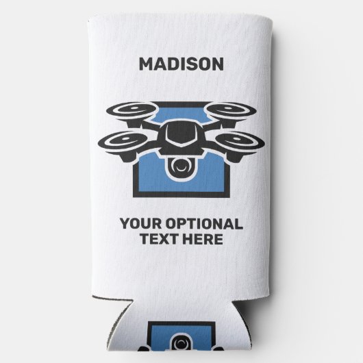 名前をカスタムする&文字ドローン スリム缶クーラー (裏面)