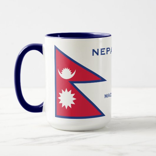 名前をカスタムする&文字ネパール国旗 マグカップ (左)