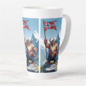 名前をカスタムする&文字ノルウェートロル カフェラテマグ (右アングル)