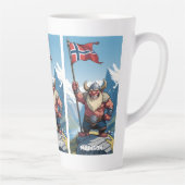 名前をカスタムする&文字ノルウェートロル カフェラテマグ (右)