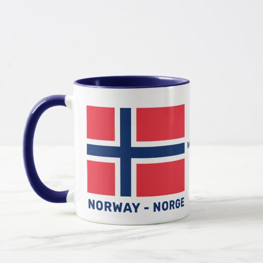 名前をカスタムする&文字ノルウェー国旗 マグカップ (左)